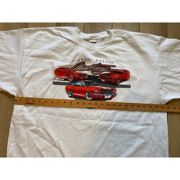 Ford Mustang Classic Muscle Car Graphic Tshirt Unisex 2XL / XXL White Red GT 350 - Picture 5 of 8